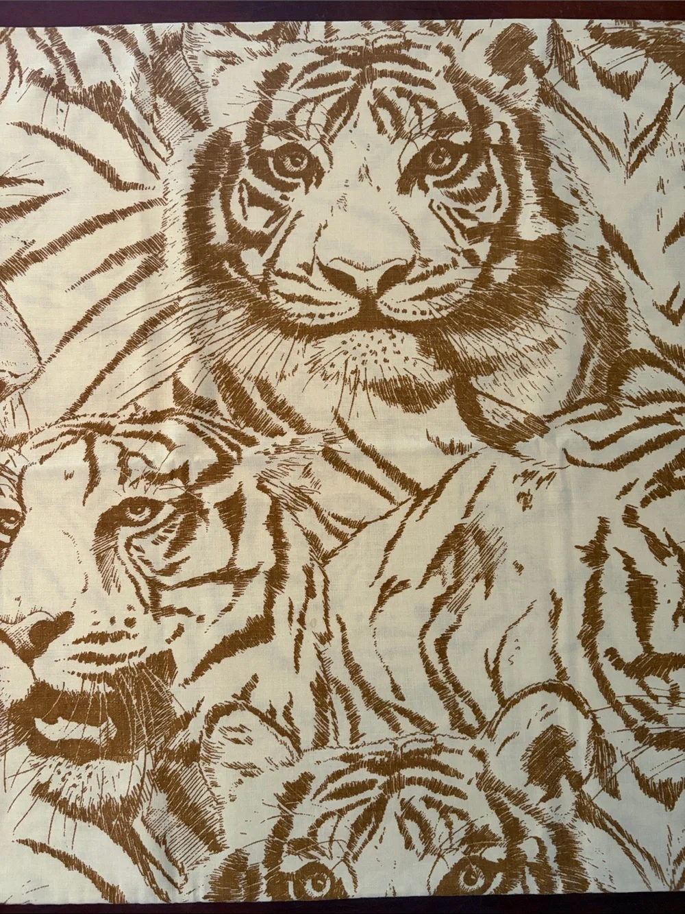 Set of 2 Vintage PERMA PREST Tiger Print Standard Pillowcase Cotton Blend